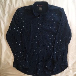 NWOT Under Armour navy blue shirt with pattern 2XL
